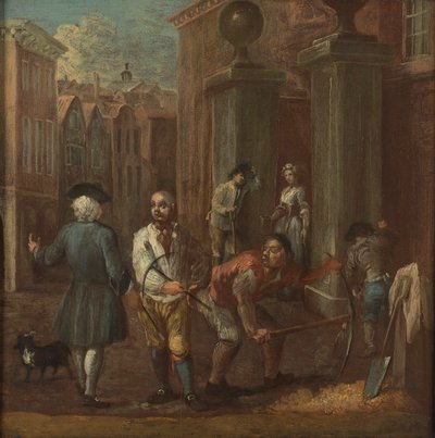 Bord voor een stratenmaker door William Hogarth