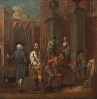 Bord voor een stratenmaker door William Hogarth