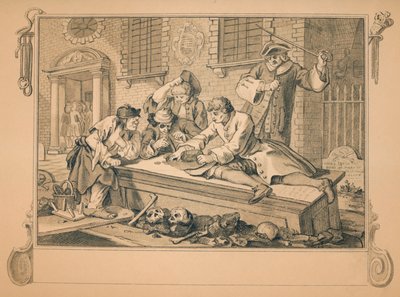 Schets voor Industrie en Luiheid - Plaat III, 1747 door William Hogarth