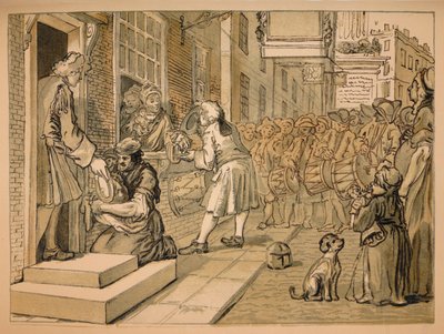 Schets voor Industrie en Luiheid - Plaat VI, 1747 door William Hogarth