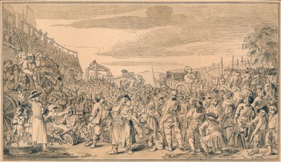 Schets voor plaat XI van Industrie en Luiheid, 1747 door William Hogarth