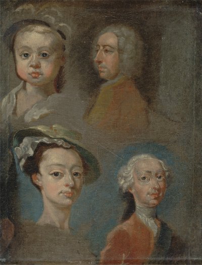 Studie van Hoofden door William Hogarth