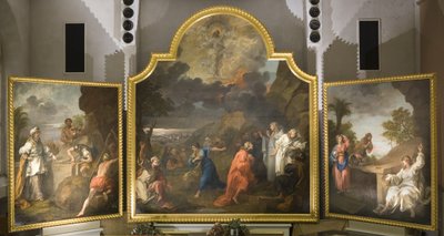 Het Altaarstuk van St Mary Redcliffe (drieluik) door William Hogarth