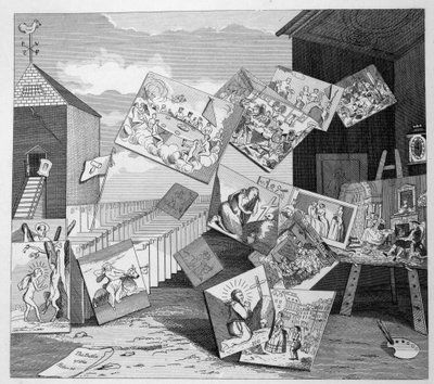 De slag om de schilderijen door William Hogarth