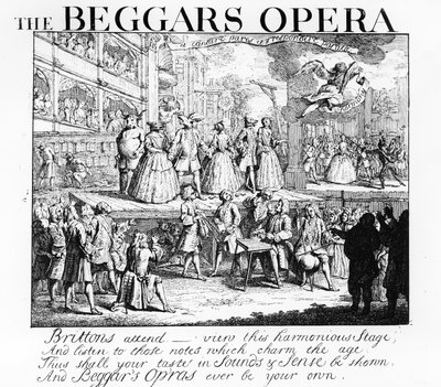 De bedelaarsopera bespot, 1728 door William Hogarth