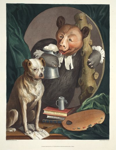 De Bruiser Charles Churchill, ooit de Eerwaarde, in de rol van een Russische Hercules, illustratie uit 