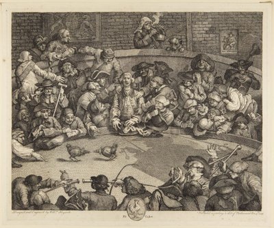 De hanenkamparena door William Hogarth