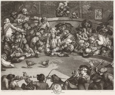 De hanenvechtplaats. 1759 door William Hogarth