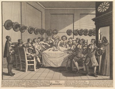 De commissie Twaalf grote illustraties voor Samuel Butlers Hudibras, Plaat 10 door William Hogarth