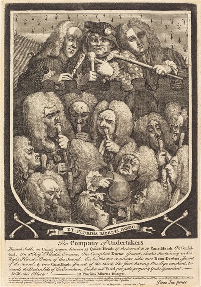 Het Gezelschap van Begrafenisondernemers door William Hogarth