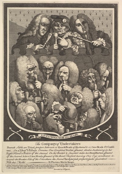 De vereniging van begrafenisondernemers door William Hogarth