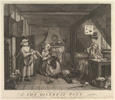 De verontruste dichter door William Hogarth
