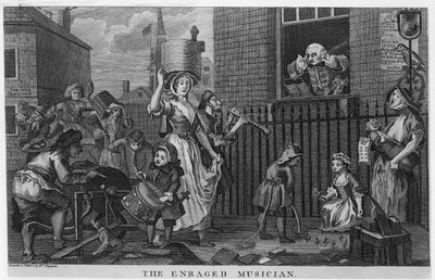 De woedende muzikant door William Hogarth