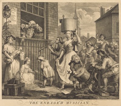 De Woedende Muzikant door William Hogarth