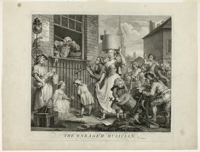 De Woedende Muzikant door William Hogarth