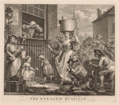 De woedende muzikant door William Hogarth
