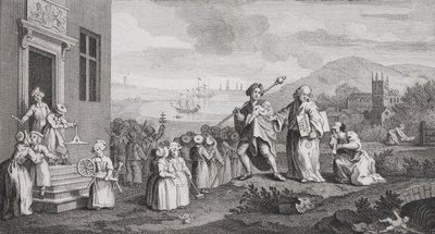 De vondelingen, gegraveerd door F. Morellon La Cave door William Hogarth