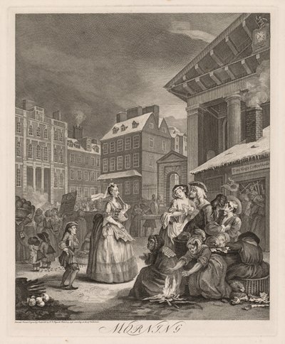 De vier tijden van de dag: Ochtend, 1738 door William Hogarth