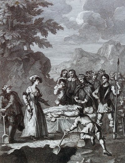 De begrafenis van Chyrstom & Marcella die zichzelf verdedigt door William Hogarth door William Hogarth