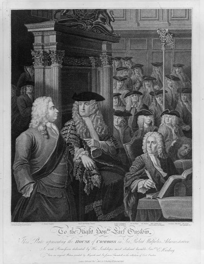 Het Lagerhuis in de administratie van Walpole, gepubliceerd 1803 door William Hogarth