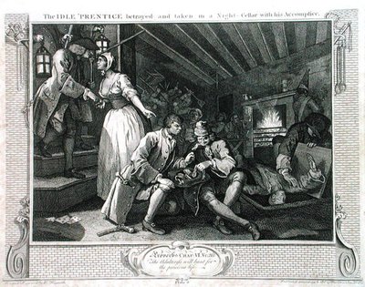 De luie leerling verraden door een prostituee, plaat IX van 