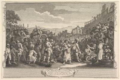 De Luie Leerling Geëxecuteerd in Tyburn Industrie en Luiheid, plaat 11, 30 september 1747 door William Hogarth