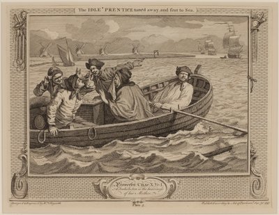 De luie leerling weggestuurd en naar zee gestuurd door William Hogarth