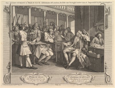 De ijverige leerling wethouder van Londen, de luie voor hem gebracht door William Hogarth