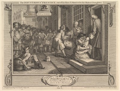 De ijverige leerling uit zijn tijd en getrouwd met de dochter van zijn meester door William Hogarth