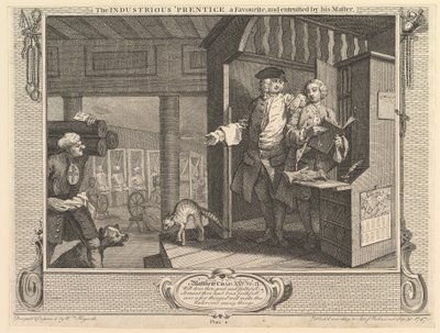 De IJverige Leerling een Favoriet, en Vertrouwd door zijn Meester: Industrie door William Hogarth