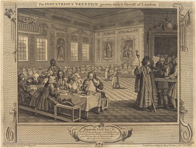 De IJverige Leerling Rijk en Sheriff van Londen door William Hogarth