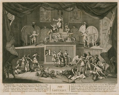 De loterij door William Hogarth