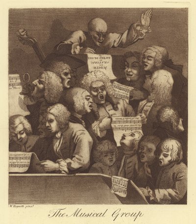 De muziekgroep door William Hogarth
