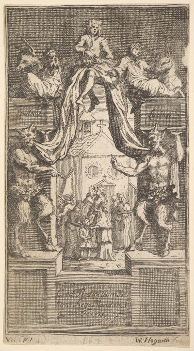De Nieuwe Metamorfose: Frontispice, Vol.1, 1724 door William Hogarth