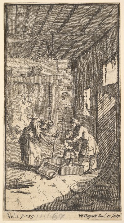 De nieuwe metamorfose, plaat 4: Invidiosa bevrijdt Fantasio door William Hogarth