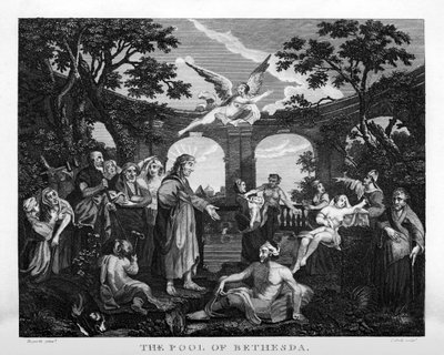 Het badwater van Bethesda door William Hogarth