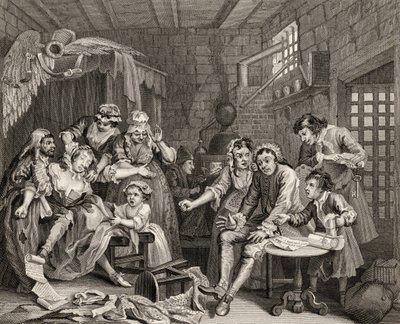 De gevangenisscène, plaat VII uit 