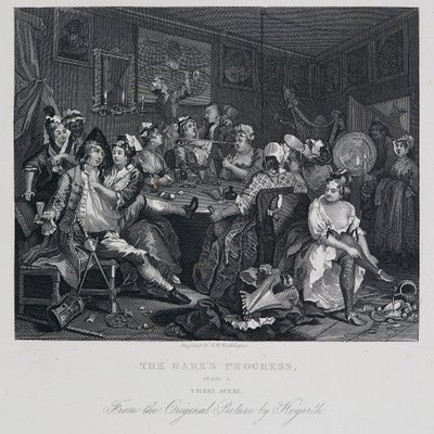De Vooruitgang van de Hark: Herberg Scène door William Hogarth