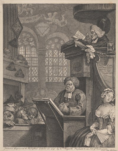 De slapende gemeente door William Hogarth