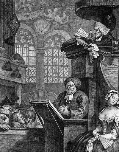 De Slapende Gemeente, 1736 door William Hogarth