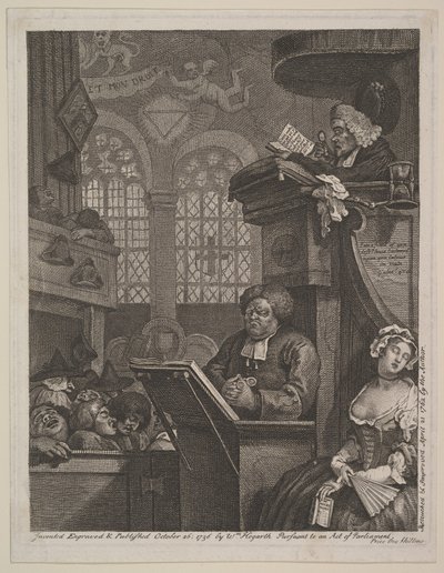 De slapende gemeente, 21 april 1762 door William Hogarth