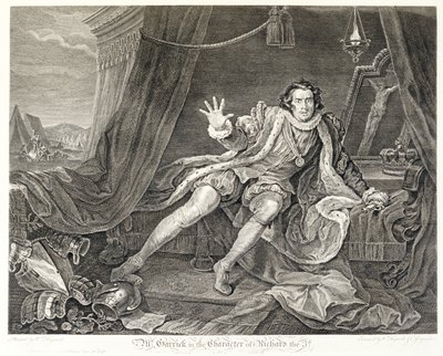 De acteur David Garrick in de rol van Richard III, 1746 door William Hogarth