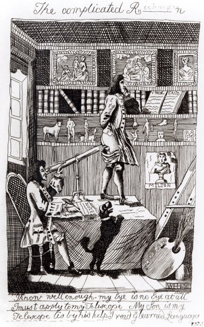 De gecompliceerde Richardson, 1724 door William Hogarth