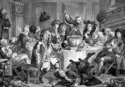 Het middernachtgesprek door William Hogarth