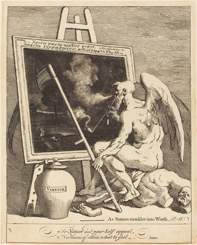 Tijd rookt een schilderij door William Hogarth