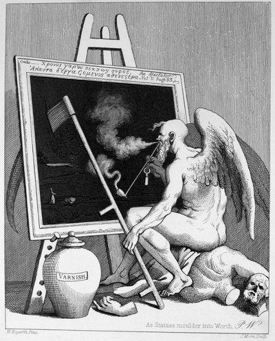 Tijd rookt een schilderij door William Hogarth