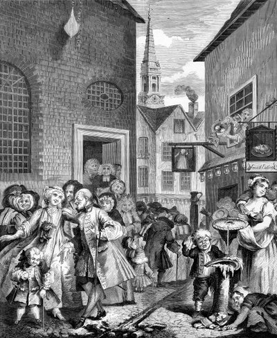 Tijden van de dag - Middag door William Hogarth