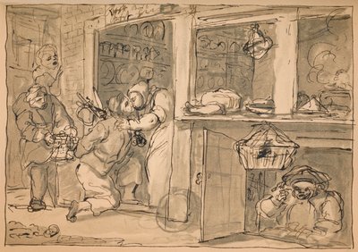 Ongebruikte tekening voor Industrie en Luiheid, 1747 door William Hogarth