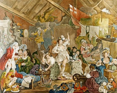 Strolling Actresses Dressing in a Barn door William Hogarth