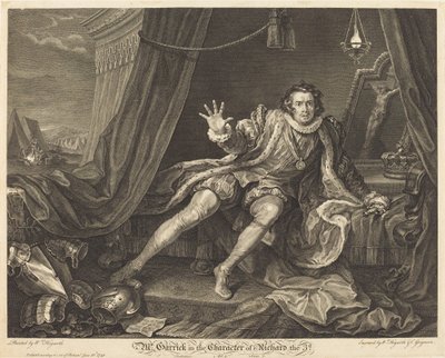Garrick in de Rol van Richard III door William Hogarth and Charles Grignion